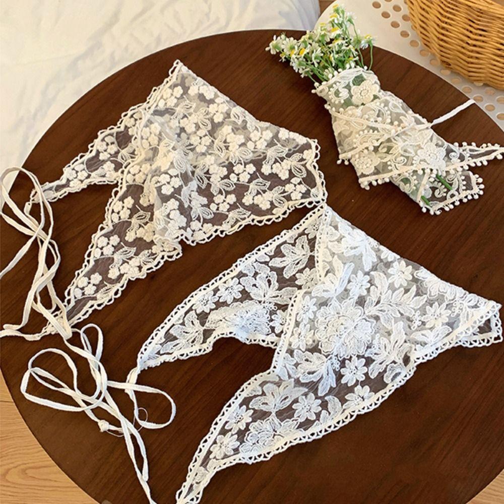 Turban Triangle Bandana Wraps Triangle Scarf Sweet Lace Hair Scarf  Girls