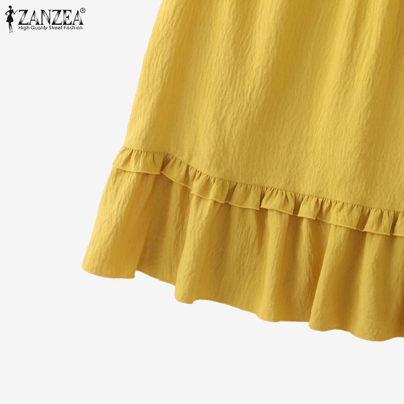 ZANZEA Women Summer Round Neck Sleeveless Casual Tank Tops