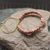 Bohemian Red Heart-Shaped Redwood Stone Double-Layer Woven Women's Bracelet
