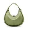 Fashion Underarm Women's Bag New Niche Cowhide Shoulder Messenger Bag Woven Crescent Bag