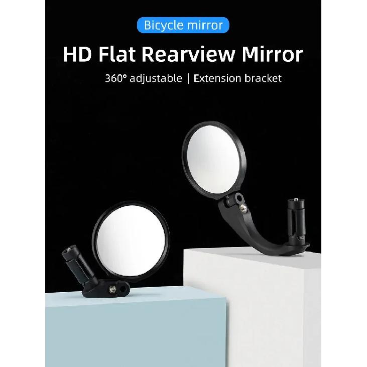 ROCKBROS Mountain Road Bike Mirror HD Folding Bicycle RearView Mirror 360° Adjustable Handlebar Looking Glass PC MTB Accessories