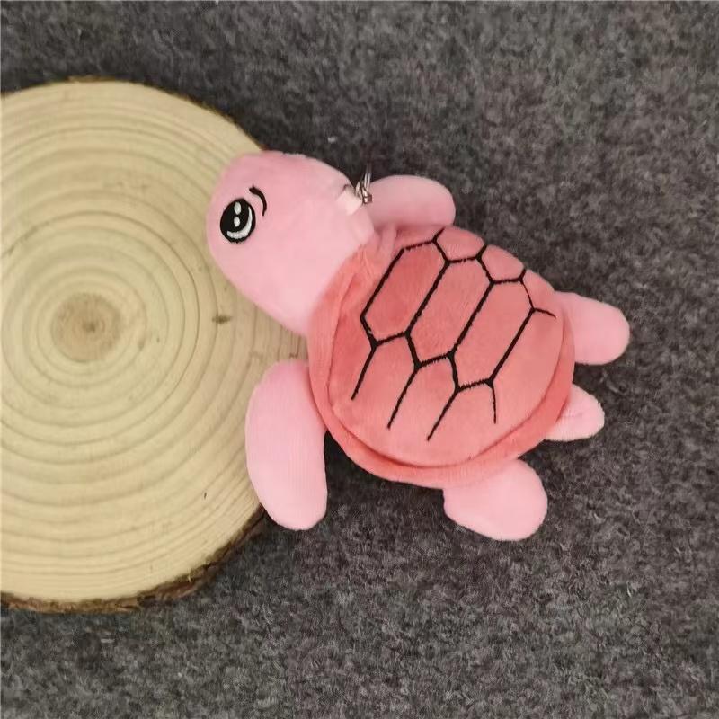 

Cartoon Turtle Marine Animal Pendant Soft Stuffed Doll Keychain Backpack Car Bag Key Ring Decor Kid Gift Tortoise Plush Toy one size рожевий