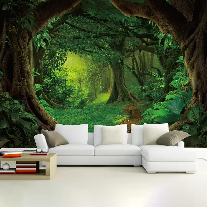 2D Dark Green Forest Backdrop for Kids & Fantasy Studio Shoots