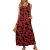 Women's Summer Fashion Round Neck Sleeveless Beach Dress Vintage Floral Printed Dresses