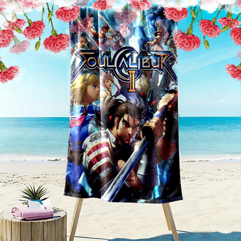 Soul Calibur Print Beach Towel, Large Soft Quick Dry Towel for Beach Camping Swimming