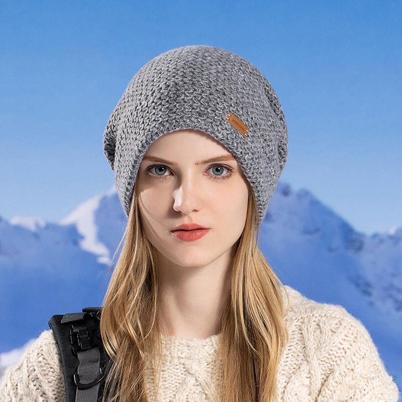 Womens Knitted Hat And Neck Warmer Set With Fleece Lining For Winter Cold Weather