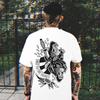 T-shirt Vintage Americana da Strada Larga Girocollo Top a Maniche Corte Coordinato da Uomo e Donna