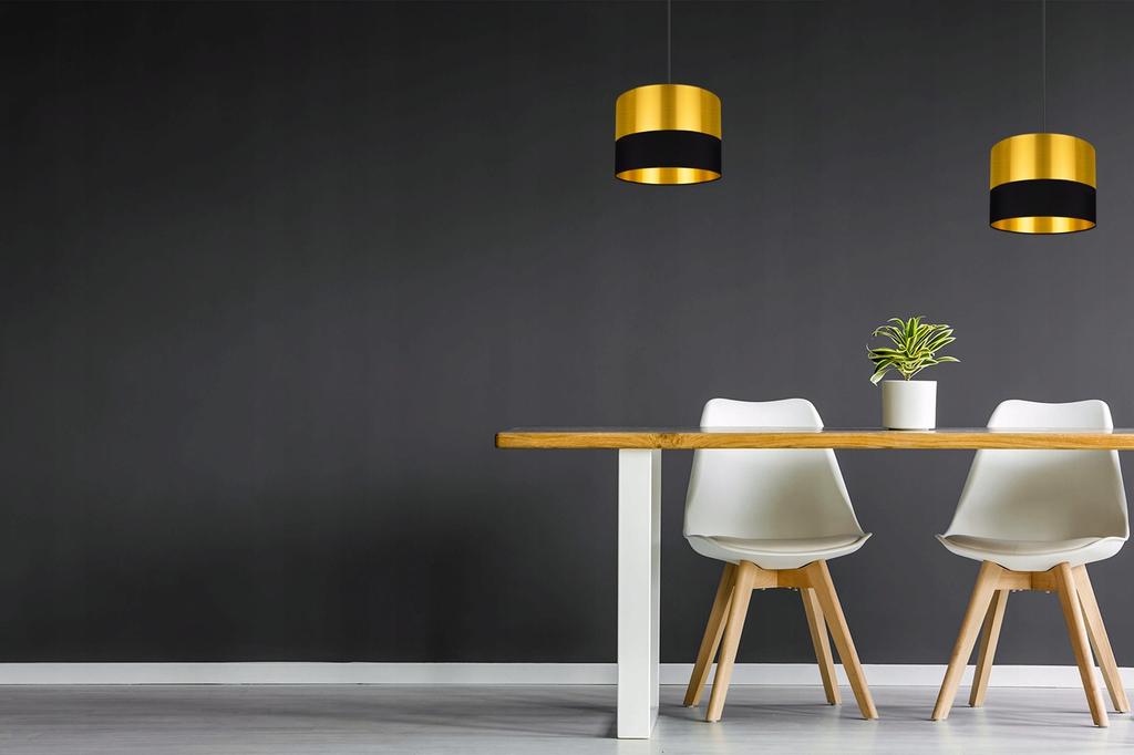 CEILING HANGING LAMP, GOLDEN LAMPSHADE, LED