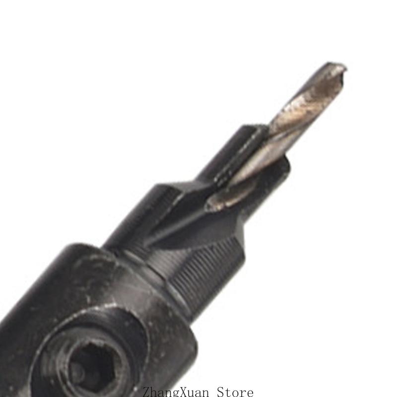 3XUF Multi Purpose 5 Piece Drill Bit Shank Design for Smooth Boring and Clean Edges Chamfering In Carpentry Work