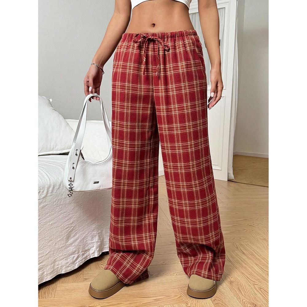2024 Cross-border Teen Camouflage Elastic Drawstring Wide-Leg Pants