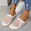 Fashion Women's Slippers Luxury Round Toe Hollow Wedges Diamond Sexy Flats Banquet Sandals Rheinstone Fashion Outdoor Non Slip Slippers