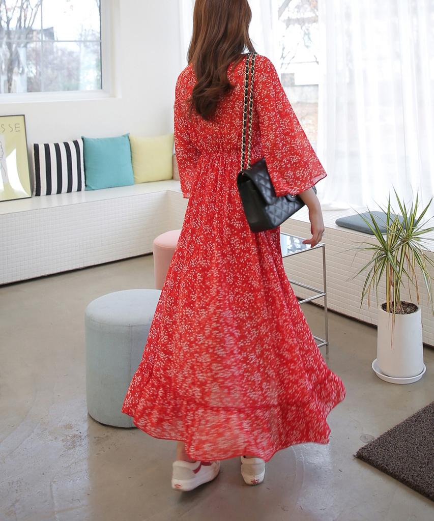 Ppaeppae Point Flower Frola Long Dress