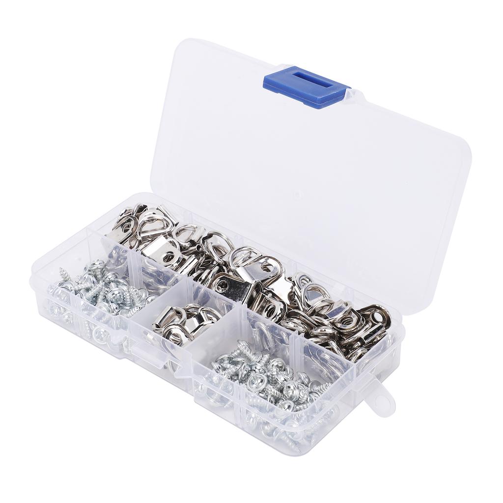 80 ks Sada D-kroužků pro zavěšení obrazů Železný jednoduchý háček Šroubové upevňovací prvky pro zavěšení obrazů