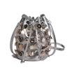 Bag summer 2025 new European and American fashion rivet shoulder bag women's versatile crossbody punk feng shui bucket bag pu