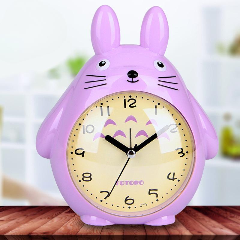Fashionable Cute Cartoon Cat Double Music Alarm Clock Children Student Mutes The Bedside Night Lights To Sleep Clock