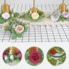Simulation Austin Rose Wreath, Candle Cup Candlestick Wreath Wreath Decoration Party Wedding Arrangement Wreath