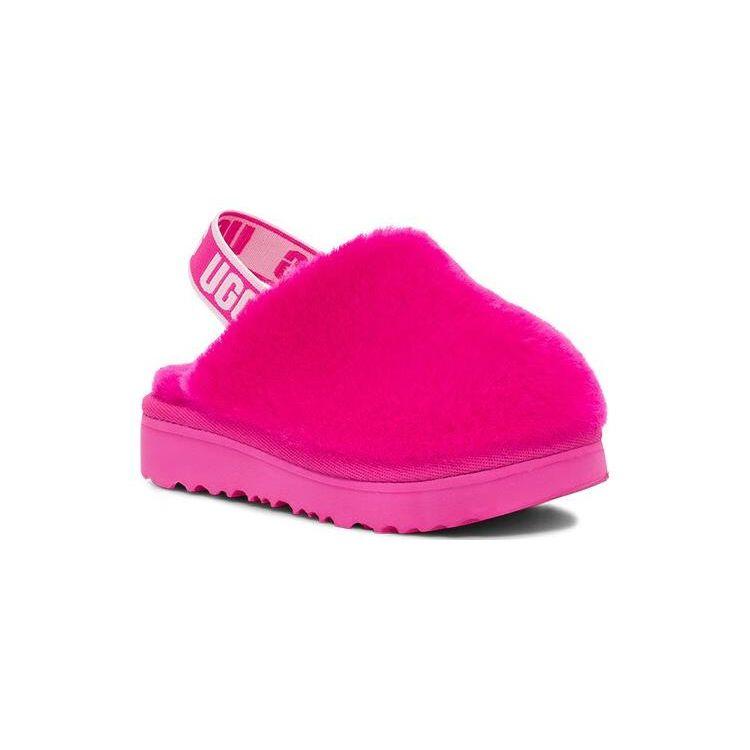 UGG Kids  Sheepskin Round Toe Elastic Band Sandals Kids Sandals Rose-Red 1123633T-RCR