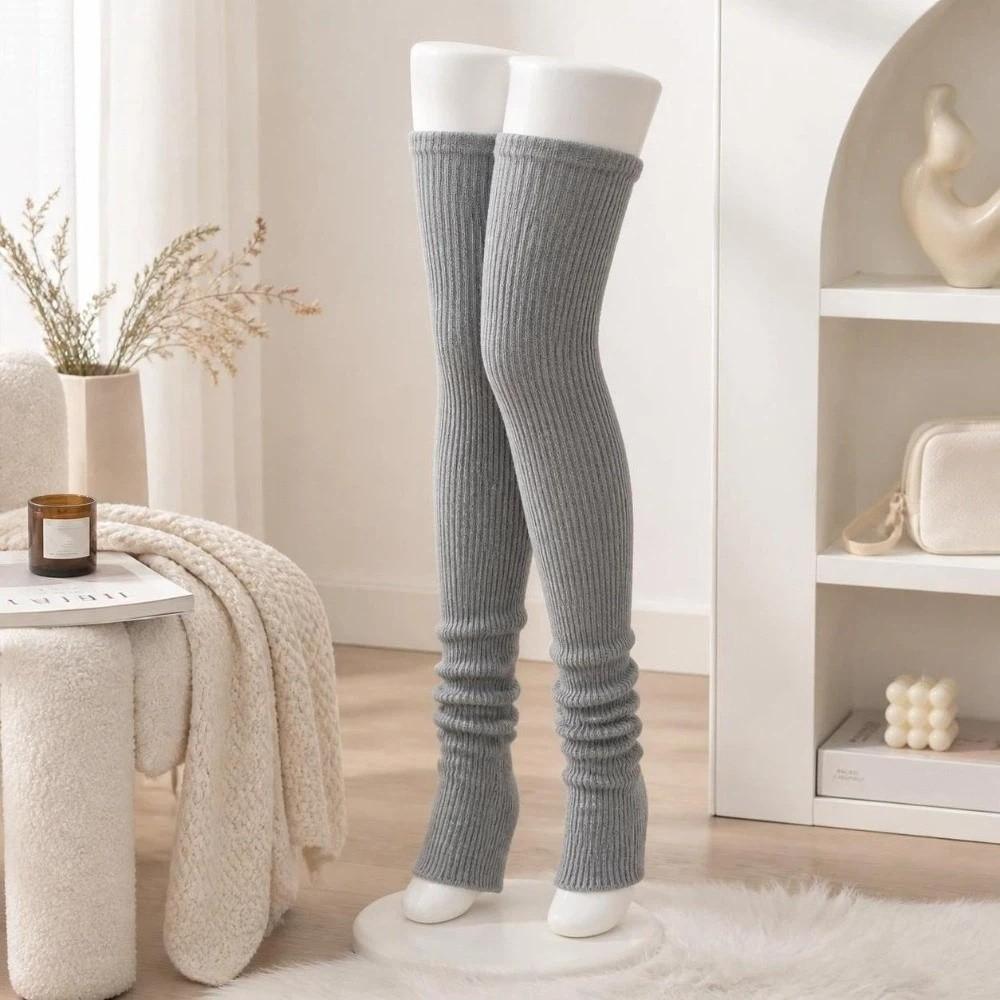Multicolor Above Knee Socks Stripe Leg Cover Knee Sleeve Long Stockings  Autumn Winter