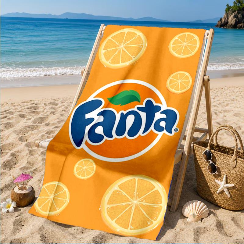 Fanta Orange Refreshment Beach Towel, Quick-drying, Easy to Care for, Suitable for Both Fitness and Beach Vacations,Sports Essential