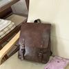 Schoolbag Vintage Brown Tone British College Style Backpack Literary Female College Student Library Self-study Outdoor Sketching Backpack
