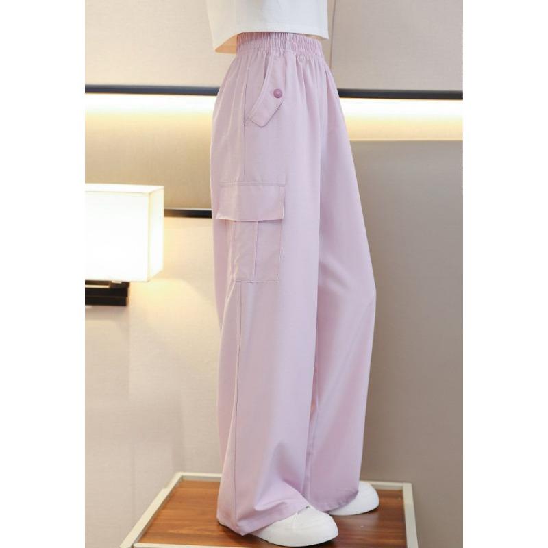 Girls Wide Leg Pants Children's Ice Silk Trousers Anti Mosquito Pants Teen Sports Style Clothing Kids Streetwear Cargo Pant
