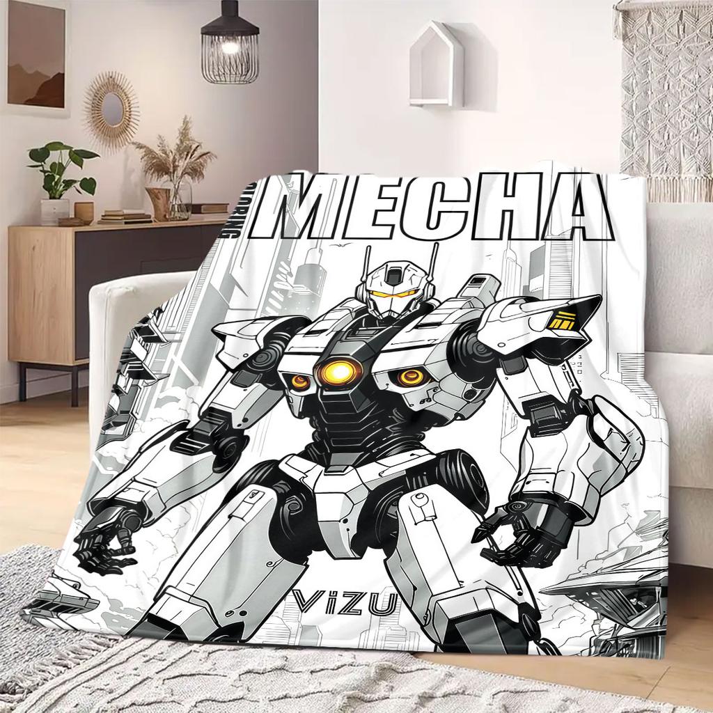 Gundam Universe Print Blanket Warm Comfortable Flannel Blanket Suitable for Bedrooms,Sofas,Beds,Chairs,Picnics,Travel