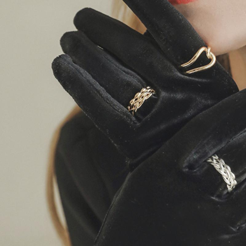 

J.Lauren Bold Twist Open Silver Gold Ring R0598 single type