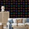 Neon Glitter Hearts Wallpaper Black and Ochre 50x1000