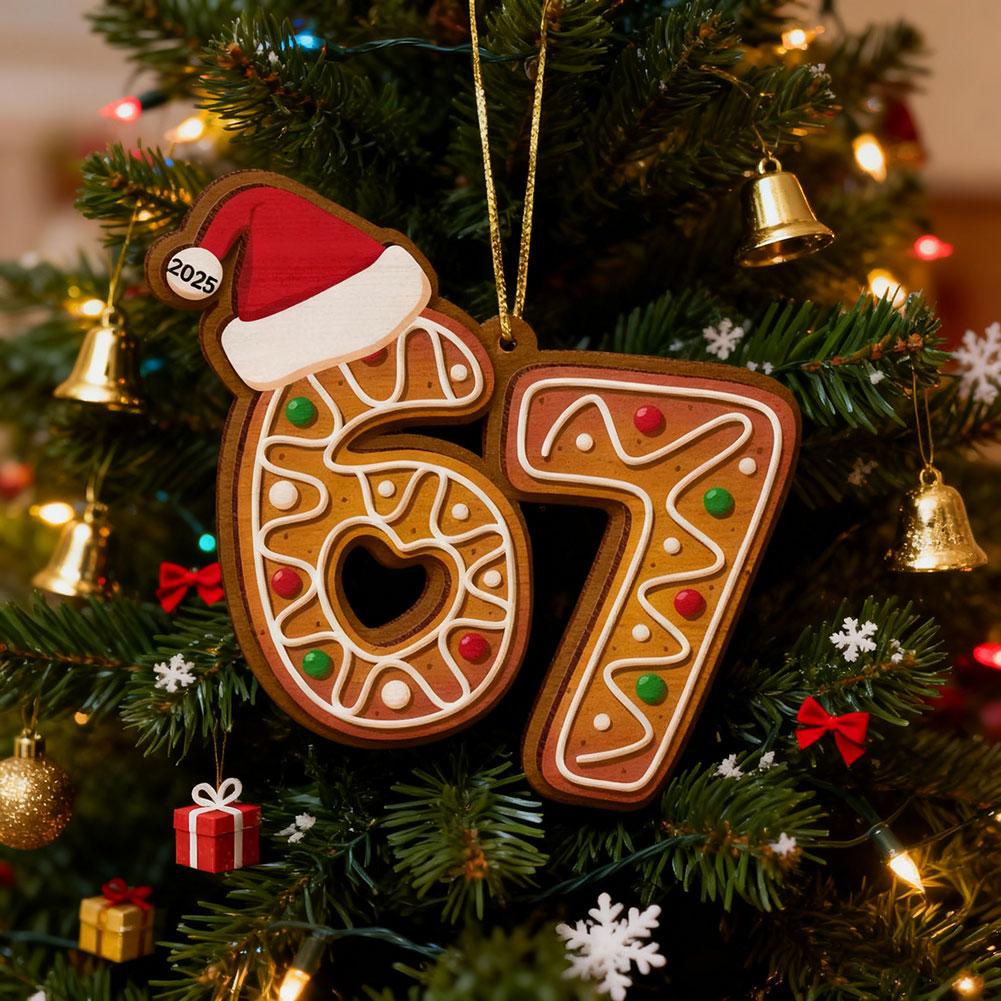 For Christmas 67 Acrylic Ornament Funny Six Seven Holiday Ornament Teen Grandkid Present