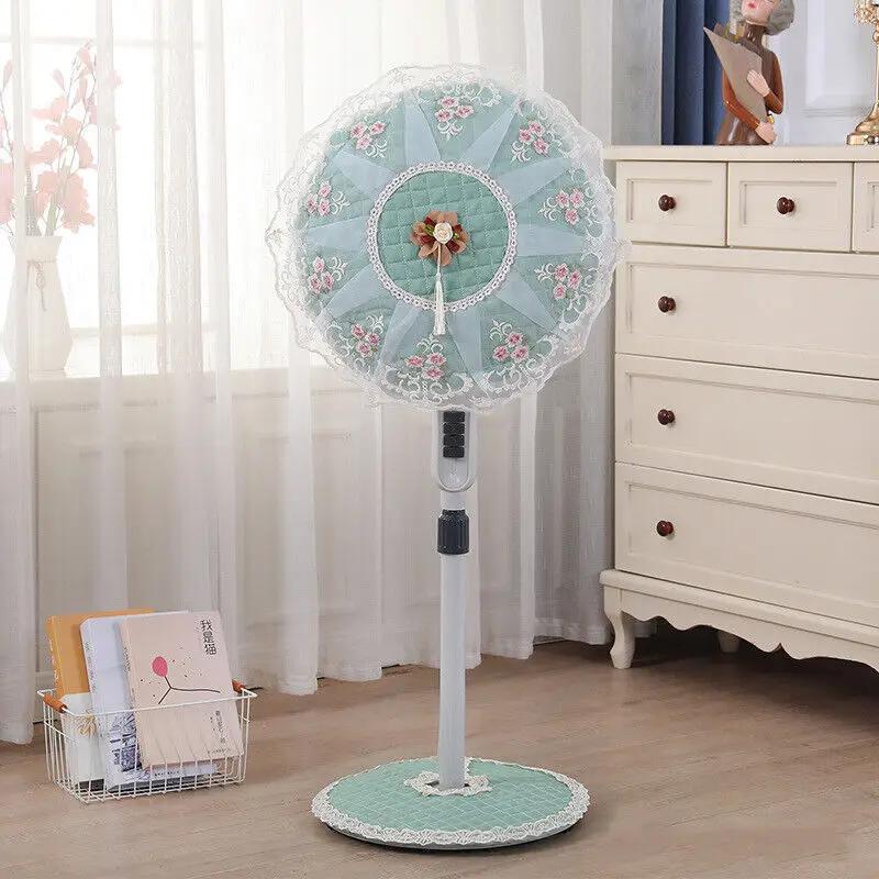 Lace Floral Floor Fan Covers, Electric Fan Dust Cover, Standing Fans Protection, All Inclusive Motor Style, New зелёный