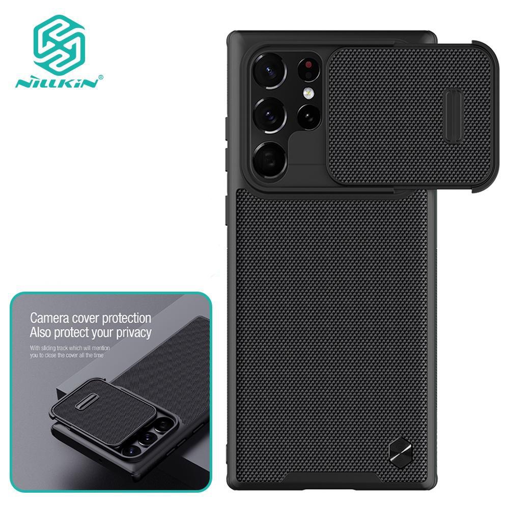 

Текстурированный корпус NILLKIN S для Samsung S22 Ultra, полуавтоматический слайдер для камеры, нескользящая противоударная задняя крышка