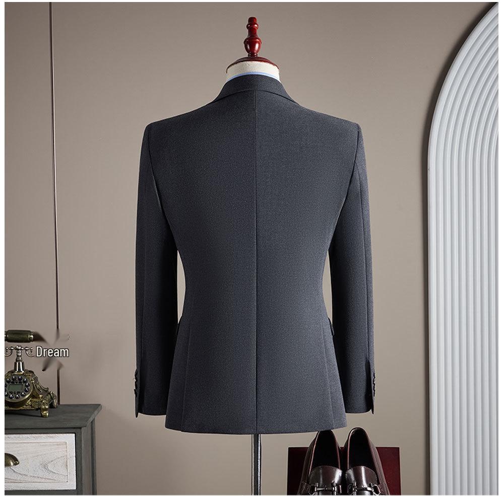 Men's Anti-Wrinkle Slim Fit Business Suit: High-End Formal Wear for Weddings and Engagements.