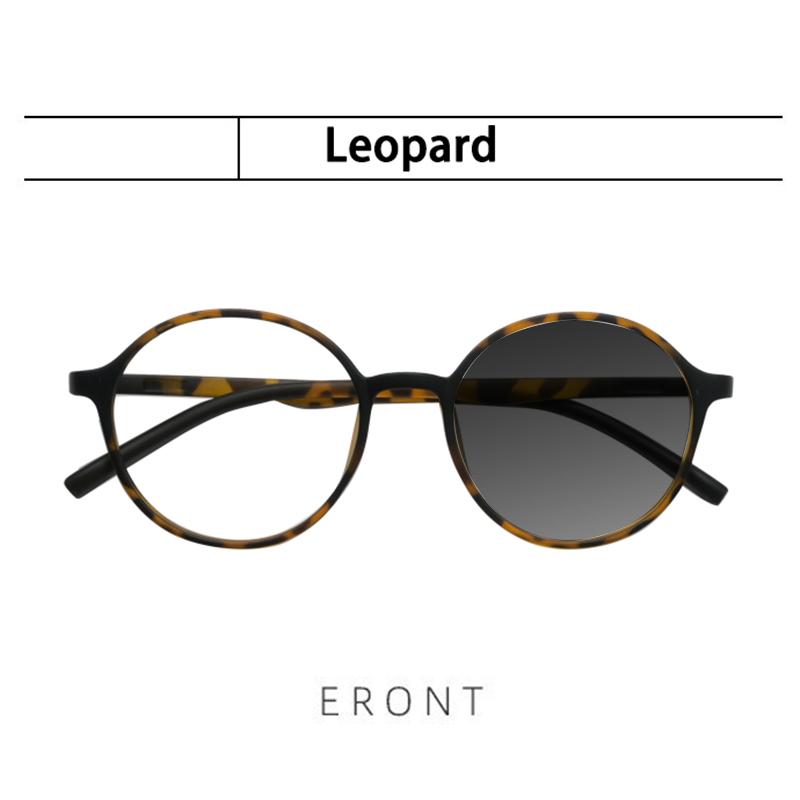 Vintage Round Green Frame Anti Blue Light Photochromic Reading Glasses for Men and Women Custom Prescription Eyewear