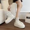 Retro Versatile Concise Low-heel Sponge Bottom Women's Boots Shoes for Women 2025 New Fashion Solid Round Toe Ankle Boot