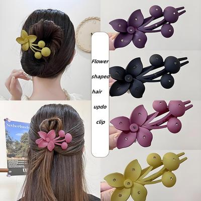 1/3 Stück Stück Blume Haarspange Rutschfest matt Blume Damen Große Krallenklammer Hawaii Haarspange Power Styling Strand Haarkralle