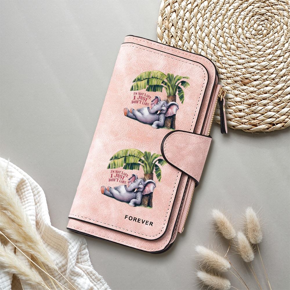 Cute Elephant Printed Long Wallet Fashion Casual Large Capacity Card Holder Purse