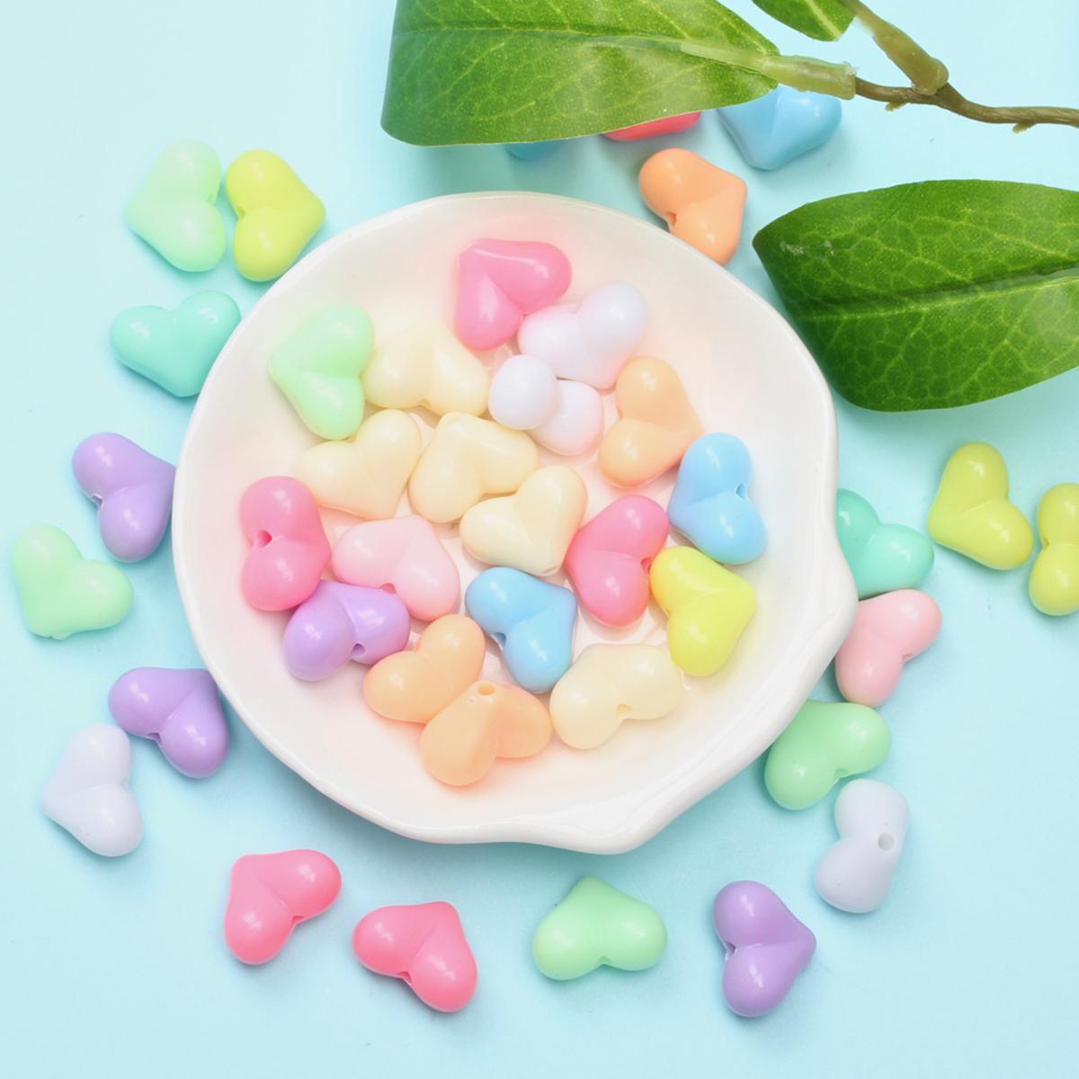 

40 шт., ожерелье в виде персика, изготовление ювелирных аксессуаров, цвет макарон, бусины в форме сердца, кремовый, «сделай сам», модный средний браслет