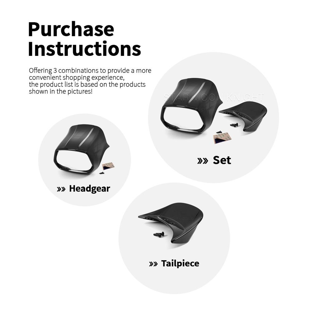 Front Lamp Ring Headlight Visor Cover For Vespa Sprint 50 125 150 Sprint 150 Scooter Head Fairing Rear Spoiler Tail Section Cowl