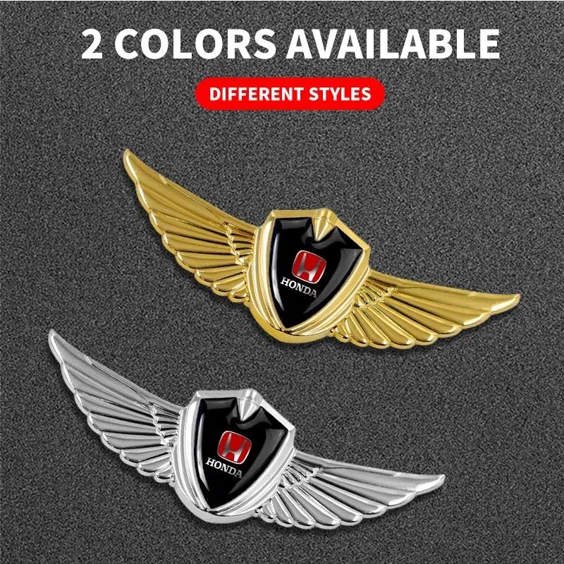 3D Wings Styling Metal Car Emblem Sticker Auto Accessories For Honda Civci FIT CRV Accord Jazz HRV Dio Stepwgn Prelude Odyssey