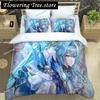 3D Anime Genshin Impact Bedding Set,Duvet Cover Comforter Bed Set Quilt Cover Pillowcase,King Queen Twin Size Boys Girls Adults