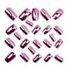 24 Stück Metallisch Glänzend Gotischer Stil Rosa Unifarbene Nagelaufkleber, Geeignet Für Frauen Mädchen Falsche Nägel Press-On Nägel Nagelzubehör