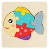 Wooden Puzzle Montessori Animals Carton Colorful Learning Education Toys Tangram Jigzaw Cognitive Wood For Children Kids Gift