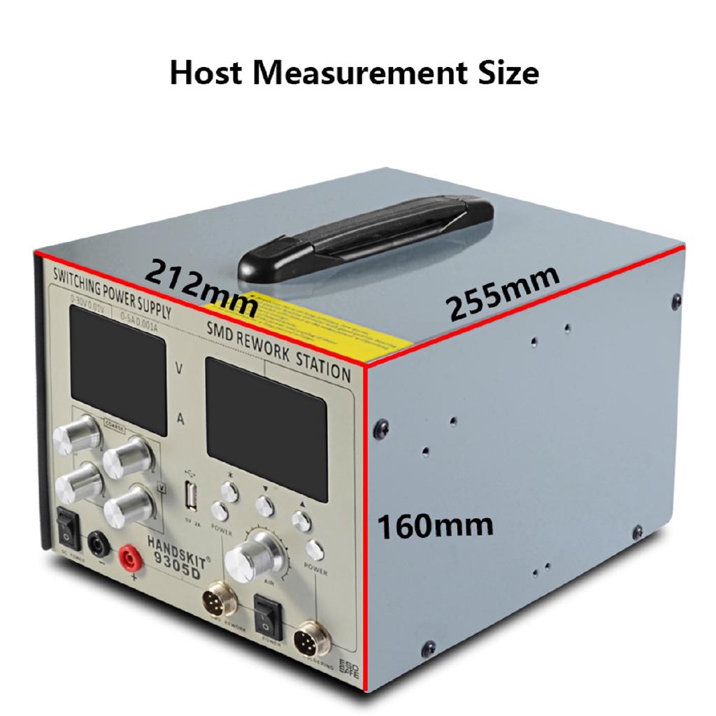 9305D USB Hot Air Rework Station + Soldering Iron Station + 30V 5A DC Switching Power Supply + DC 5V 2A 4 In 1 110V/220V