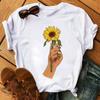 Fashion Women T Shirt Red Rose Flower Printed T-Shirt Harajuku Short Sleeve Tops Female Ladies Cute Graphic Tee Shirts T-Shirt