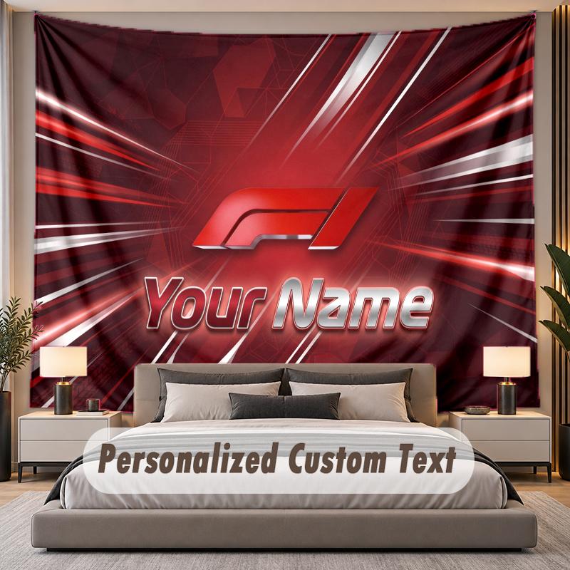 Custom Name Text Tapestry F1 Personalized Polyester Wall Tapestry For Bedroom And Room