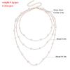 Simple geometric fine chain pearl multi-layer necklace, personalized light luxury pearl necklace