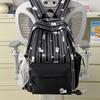 Schoolbag Female Japanese Small Fresh Sweet Printed Bear Striped Backpack Junior High School Student Lightweight Large Capacity Backpack