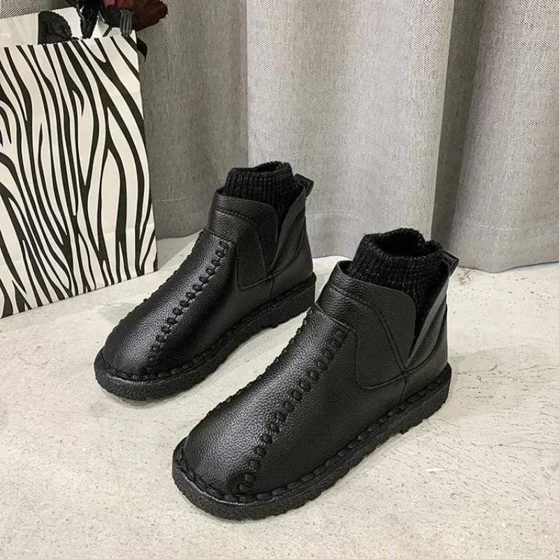 Fashion Autumn Female Ankle Shoes Elegant With Low Heels Anti Slip Fashion Ladies Booties Snow Boots Comfrtable Winter 2024 Novelty Y2k