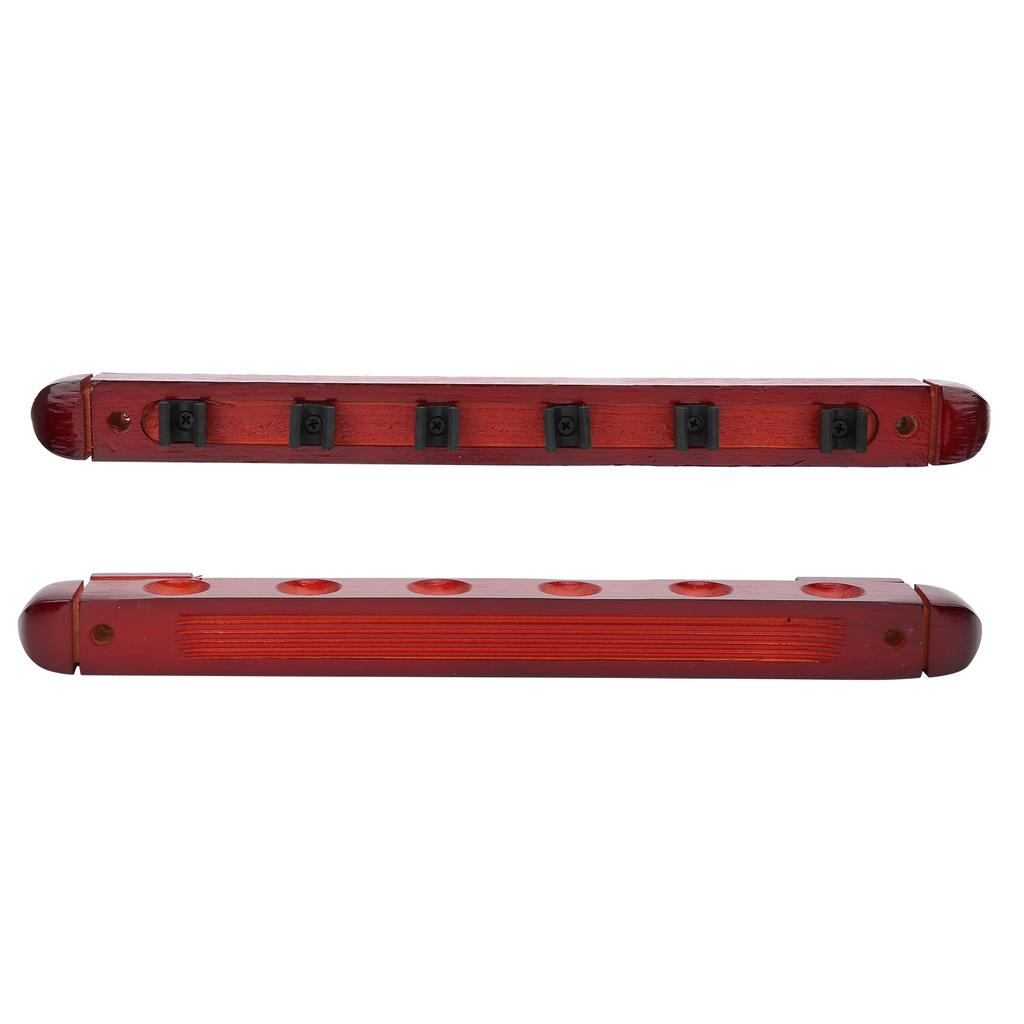 Wall Mounted Wooden Billiard Pool Cue Rack 6 Sticks Hanging Holder Billiard Accessory