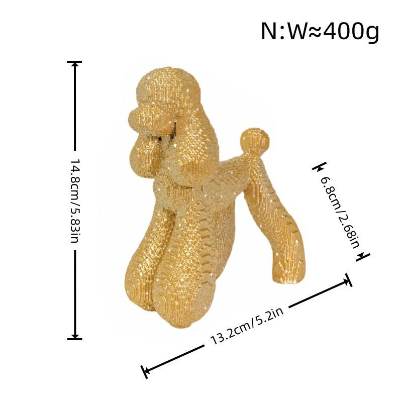 Resin Dachshund Figurine Decorative Ornament Living Room Shelf Cabinet Modern Home Decor Pink Gold